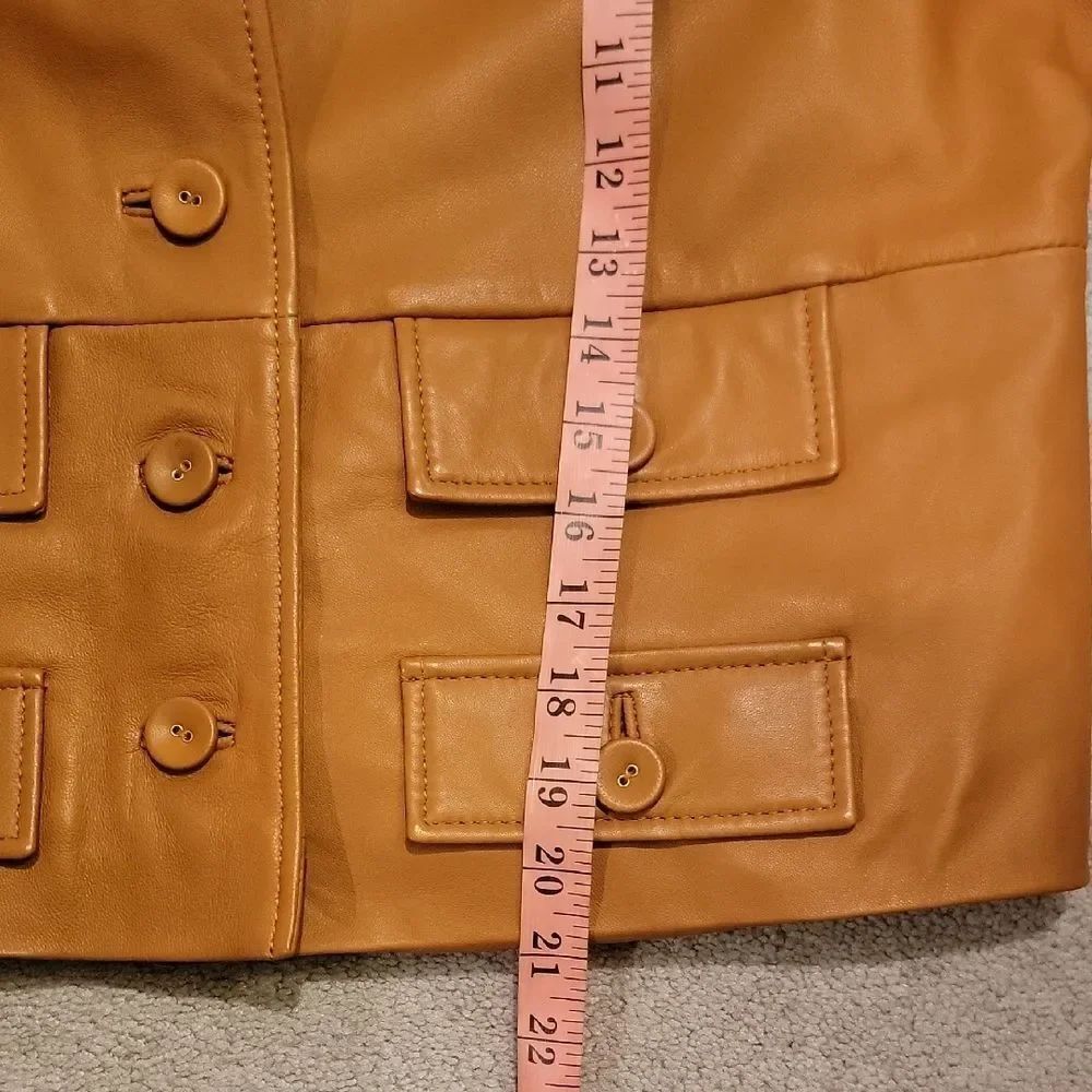 NWT Walter Baker Camel Leather Jacket SZ L - Picture 9 of 14